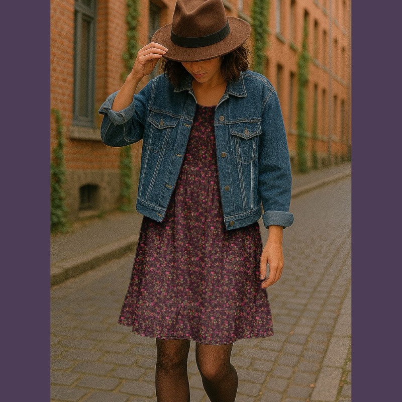 Printed Viscose MERISIER Violet / Pink